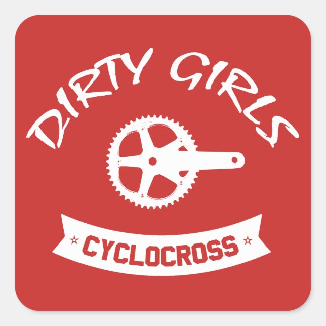 Dirty Girls Cyclocross Quadratischer Aufkleber (Vorderseite)