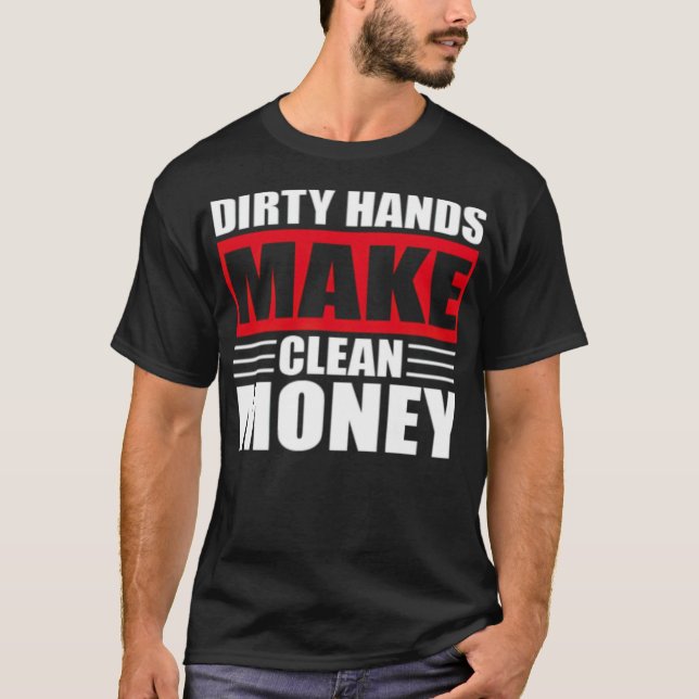 Dirty Hands Make Clean donuts zoo carpenter jokes  T-Shirt (Vorderseite)