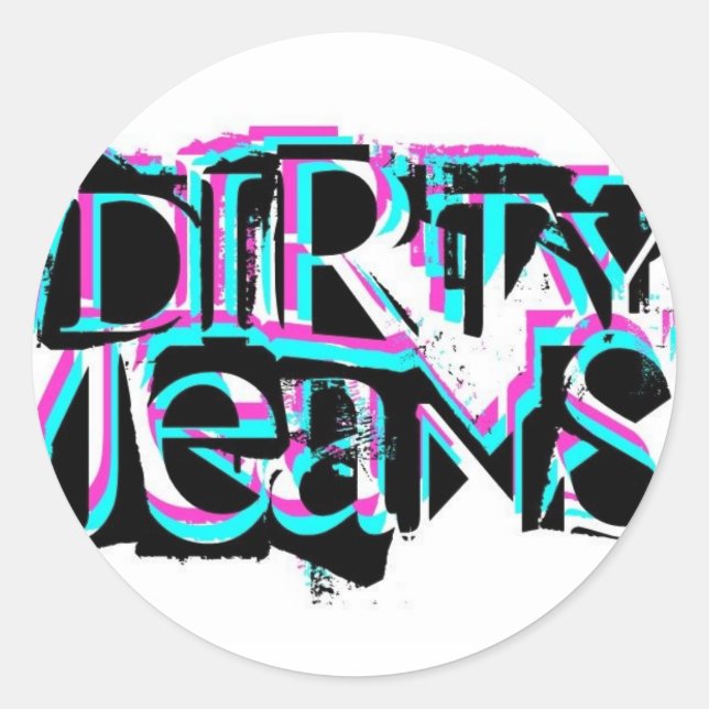 DIRTY JEANS Logo Aufkleber (Vorderseite)
