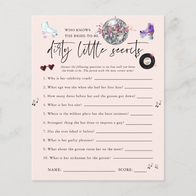 Dirty Little Secrets | Roller Skaten Bachelorette (Vorderseite)