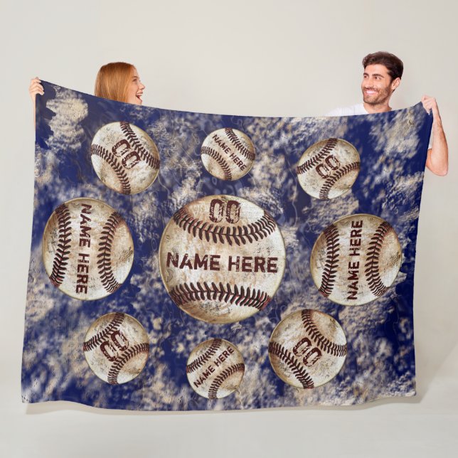 Dirty Look Custom Baseball Blanken Name und Nummer Fleecedecke (Beispiel)