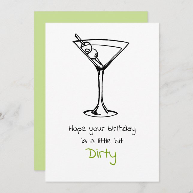 Dirty Martini 30 Geburtstag Karte (Vorne/Hinten)