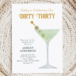 Dirty Martini 30. Geburtstag Party, Dirty Thirty Einladung