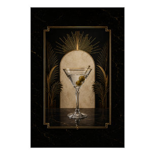 Dirty Martini Art Deco Poster Druckbare Home Bar
