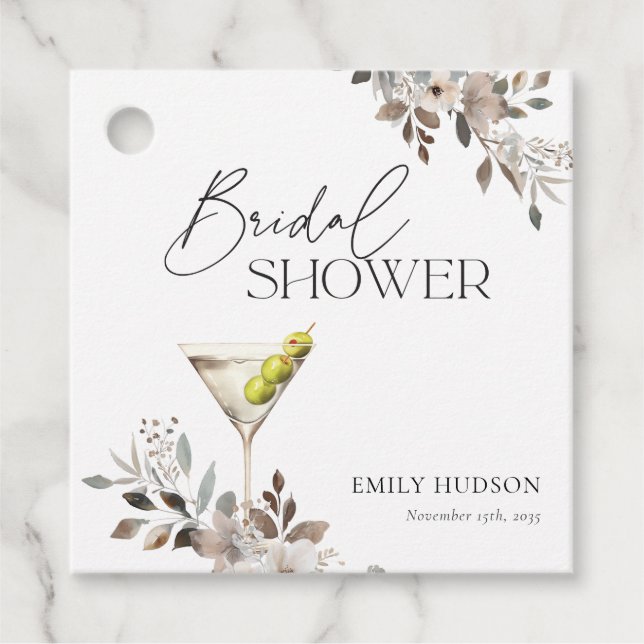 Dirty Martini Cocktail Brautparty Geschenkanhänger (Vorderseite)