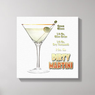 Dirty Martini Cocktail Rezept Art 12 "x12" Leinwanddruck