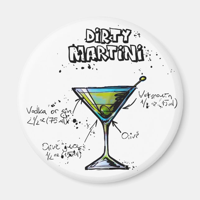 Dirty Martini Cocktail Rezept Magnet (Vorne)