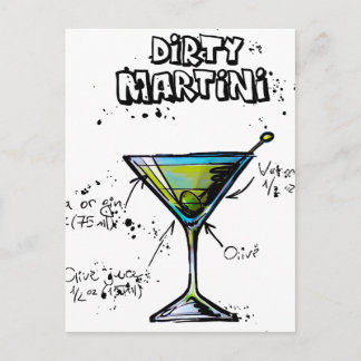 Dirty Martini Cocktail Rezept Postkarte
