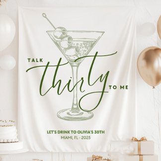 Dirty Martini Themenbanner zum 30. Geburtstag Wandteppich