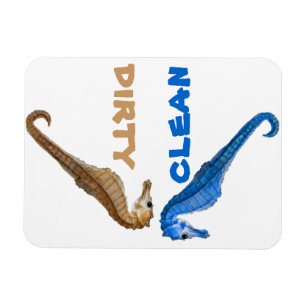 Dirty oder Clean Seepferd Magnet