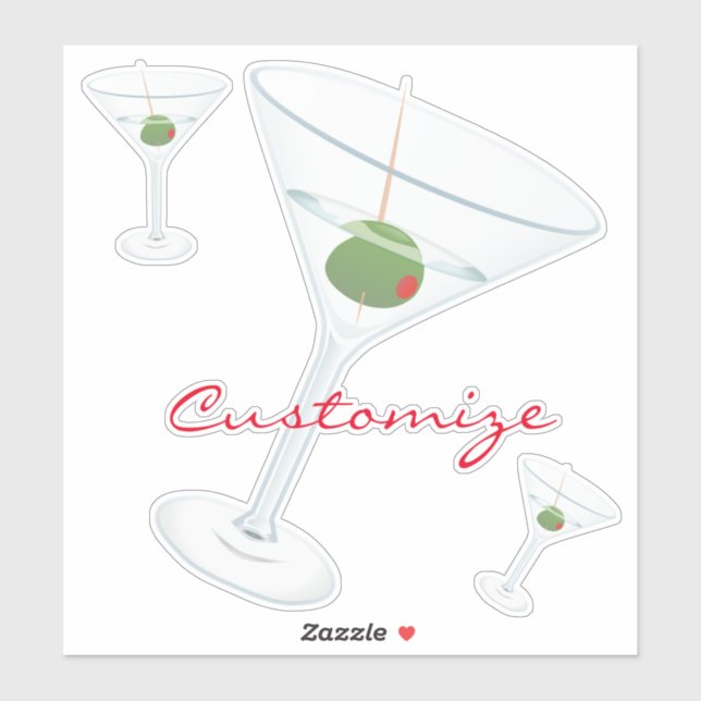 Dirty Olive Martini Thunder_Cove Aufkleber (Blatt)