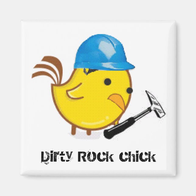 Dirty Rock chick Square Magnet (Vorne)