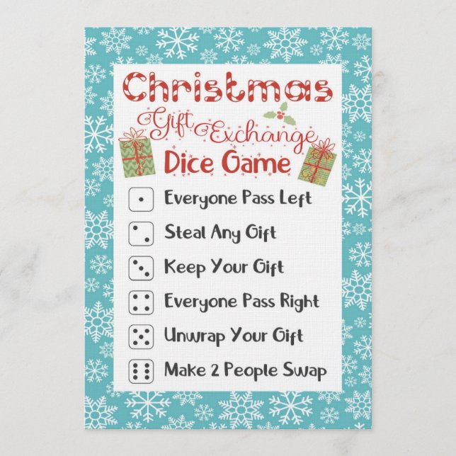 Dirty Santa Holiday Party Game Card Christmas  Einladung (Vorderseite)