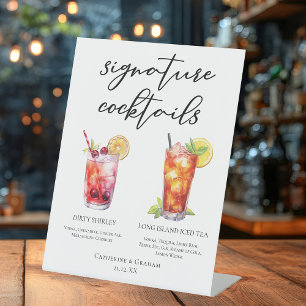 Dirty Shirley Long Island Signature Cocktails Menü Sockelschild