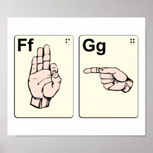 Dirty Sign Language Flash Cards Poster