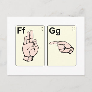 Dirty Sign Language Flash Cards Postkarte