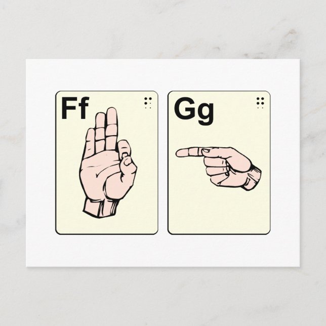 Dirty Sign Language Flash Cards Postkarte (Vorderseite)