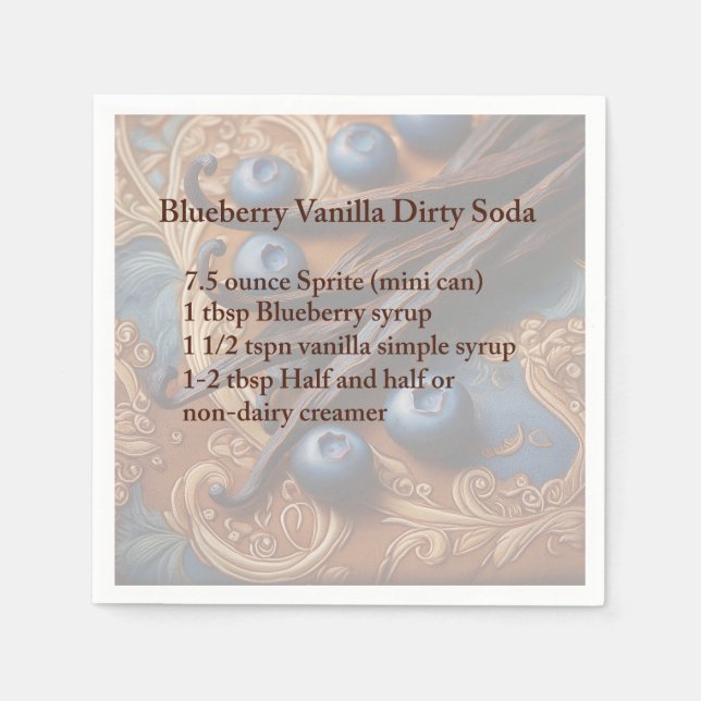 Dirty Soda Blueberry Napkin Serviette (Vorderseite)