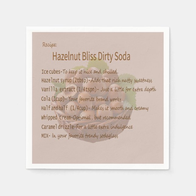 Dirty Soda Hazelnut Napkin Serviette (Vorderseite)