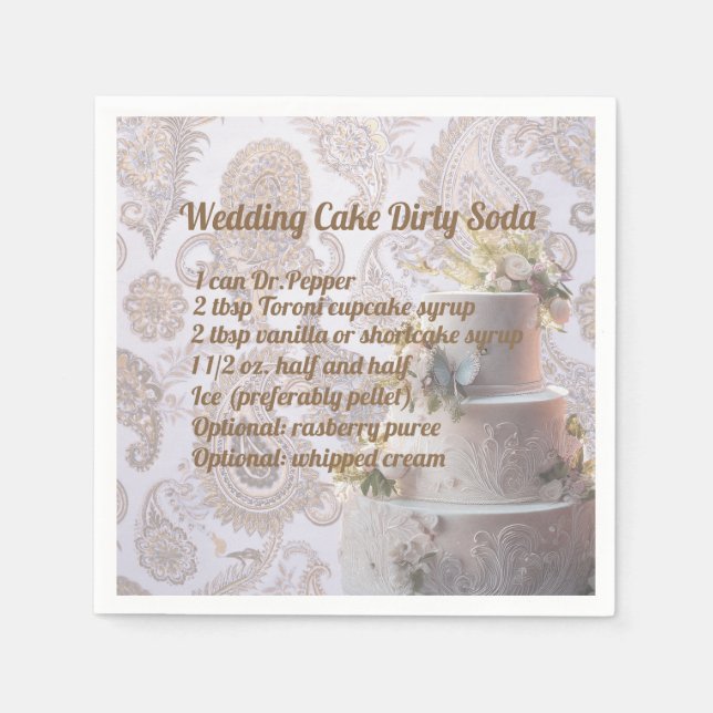 Dirty Soda Wedding Cake Napkin Serviette (Vorderseite)