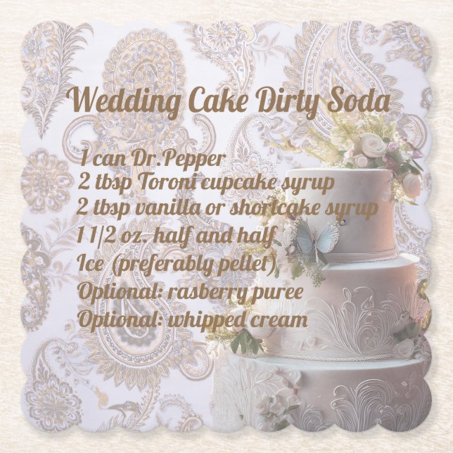 Dirty Soda Wedding Cake Untersetzer (Vorderseite)