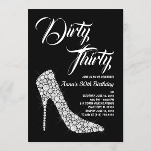 Dirty Thirty Birthday Invite Einladung