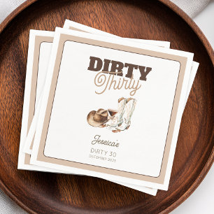 Dirty Thirty Cocktail Western 30. Geburtstag Party Serviette