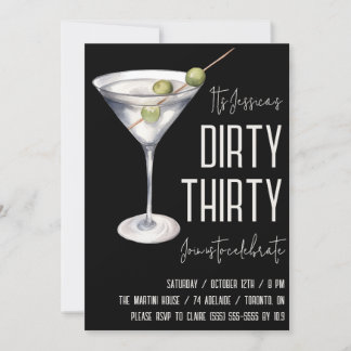 Dirty Thirty, Dirty Martini, 30. Geburtstag Einladung
