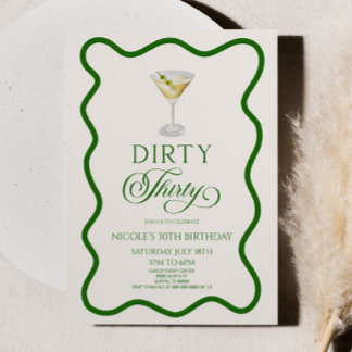 Dirty Thirty Dirty Martini 30. Geburtstag Party Einladung