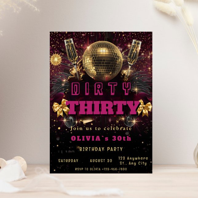 Dirty Thirty Disco Birthday Invitation Einladung (Von Creator hochgeladen)