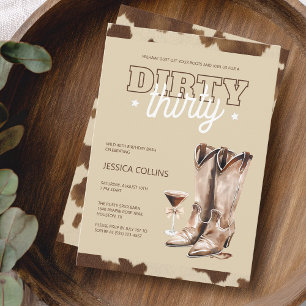 Dirty Thirty Western Country 30. Geburtstagsfeier Einladung