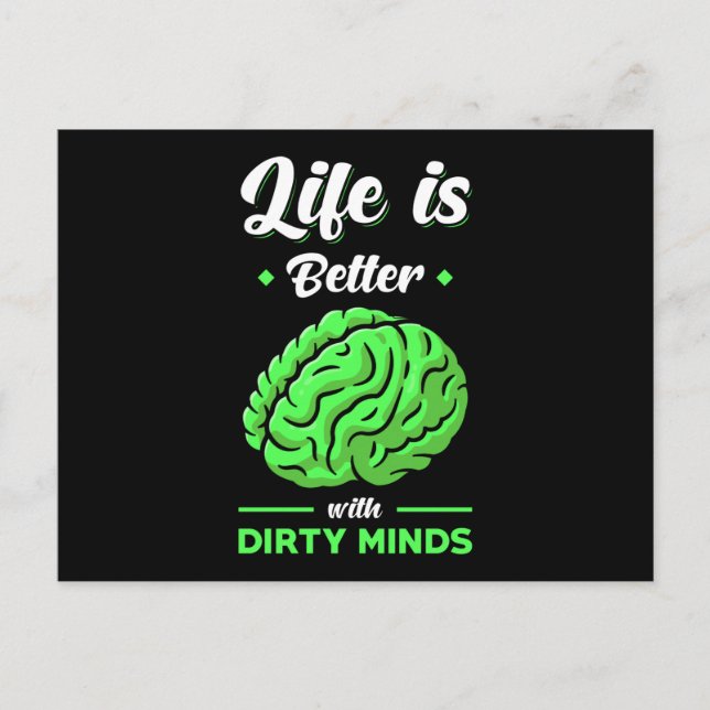 Dirty Thoughts Funny Sprichwort Postkarte (Vorderseite)