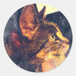 Dirty Vintag Profile Indigo Runder Aufkleber