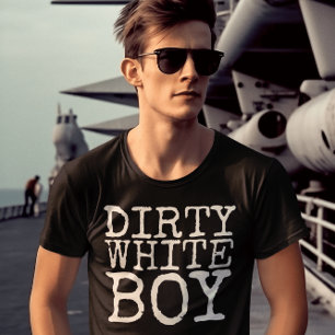 DIRTY WHITE BOY VINTAGEN MÄNNER T - SHIRT