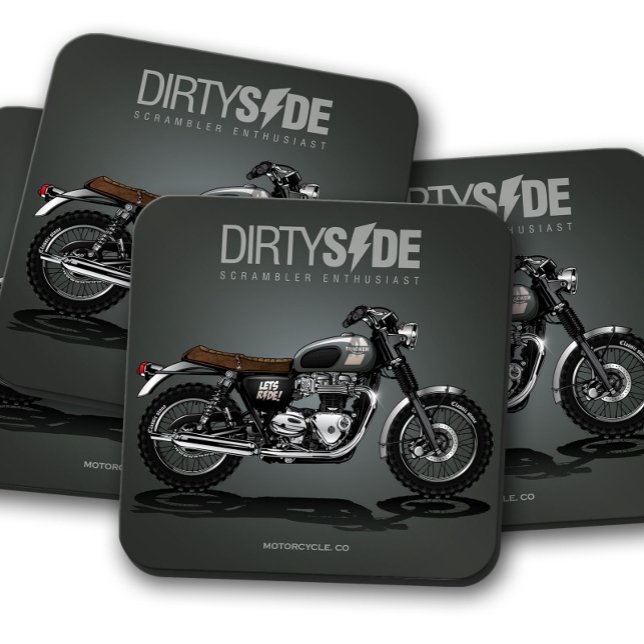 Dirtyside Motorrad-Untersetzer | Motorrad-Unterset Getränkeuntersetzer (Von Creator hochgeladen)