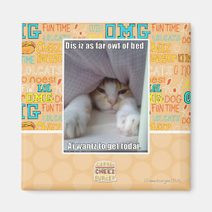 DIS iz als weit owt des Betts. Magnet