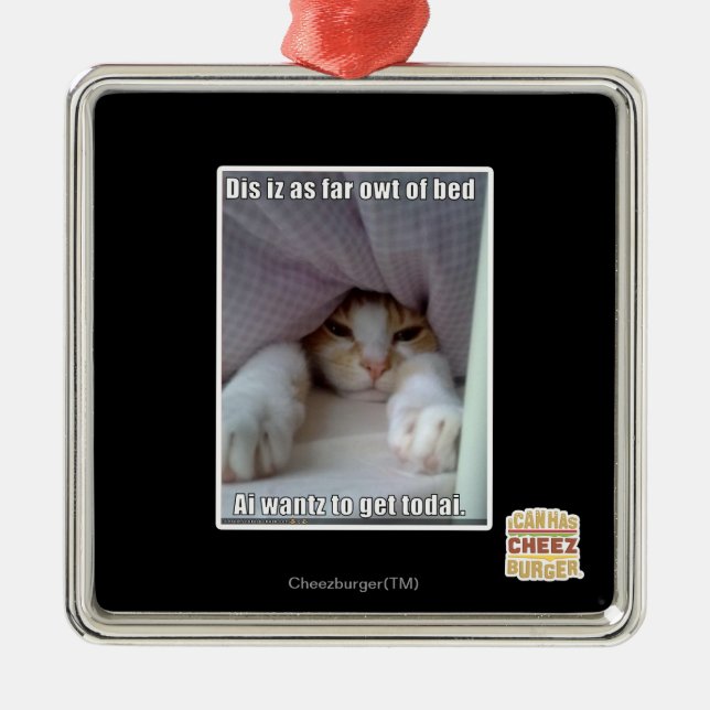 Dis iz bis zum Bett. Ornament Aus Metall (Vorne)