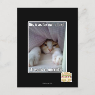 Dis iz bis zum Bett. Postkarte