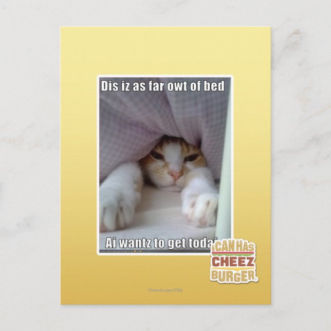 Dis iz bis zum Bett. Postkarte (Vorderseite)