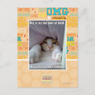 Dis iz bis zum Bett. Postkarte
