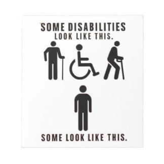 Disabilities you can see and others you can't (fac notizblock