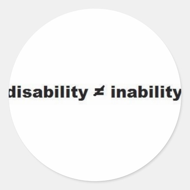 Disability Math Sticker (Vorderseite)