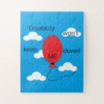 Disability won't Keep Me Down: Red White & Blue Puzzle<br><div class="desc">We all have challenges. But often, disability comes with a whole set of complex ones. Sometimes, it’s hard to rise above these difficulties, but we must keep trying. What about other personal issues? Sickness, divorce, being unhappy at work- there are many in life. Stay strong. Keep trying to rise above...</div>