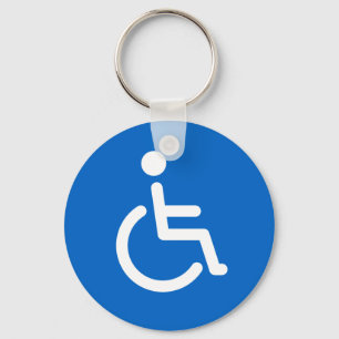 Disabled sign or handicapped symbol blue and white schlüsselanhänger
