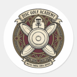 Disc-Golf-Akademie-Wappen Runder Aufkleber