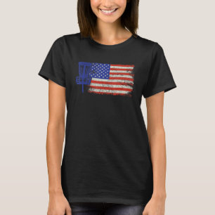 Disc Golf American Flag erschüttert US-Disk Golfe T-Shirt