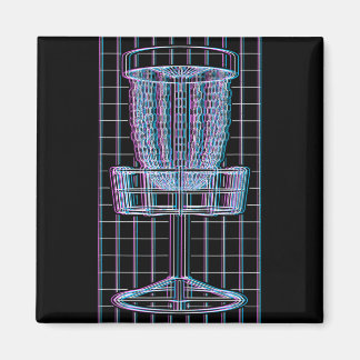 Disc Golf Basket Glitch Funny Player Golfer Diagra Magnet