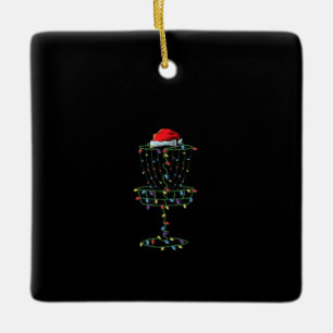 Disc Golf Basket Santa Disk Golf Frisbee Golfer Keramikornament