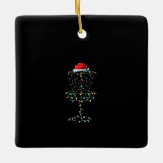 Disc Golf Basket Santa Disk Golf Frisbee Golfer Keramikornament