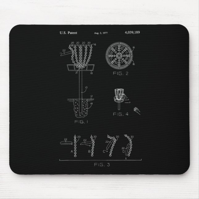 Disc Golf Basket Target Patent Design - Frolf  Mousepad (Vorne)